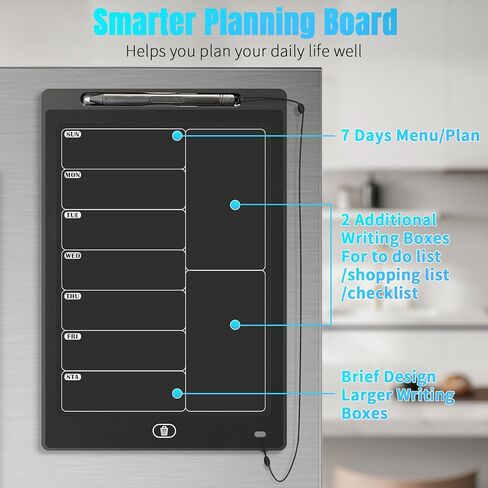 Magnetic Weekly Chore Chart for Adults, 9.8"×6.7" Small to Do List Dry Erase Board for Fridge Grocery Shopping Kitchen Menu Planning Whiteboard Refrigerator Digital Notepad Blackboard Meal Planner in Saudi Arabia