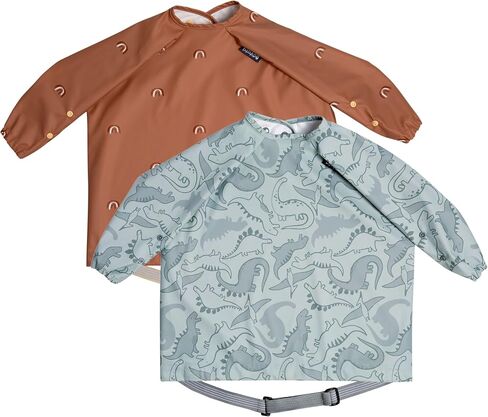 BIBaDO Long Sleeve Coverall Bib – Babies & Toddlers 6-36. Mess Proof Baby Feeding Bib Attaches To Highchairs, Pushchairs, Tables. 100% Waterproof, Machine Washable in Saudi Arabia