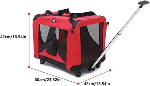 Carrier Pet On Wheels Trolley Trolley Cate Cat Cat Trolley Bag Bag Bag Luggage Lagger Large CATER CAT CARRAIR (RED) in Kuwait