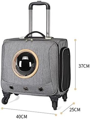 مربع عربات Trolley Pet Cat and Dog ، حقيبة حيوان أليف محمول مع عجلات Universal Universal Pet Box/Gray (رمادي) in Kuwait