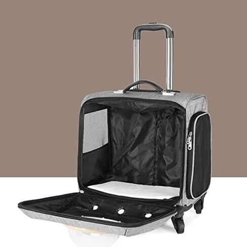 مربع عربات Trolley Pet Cat and Dog ، حقيبة حيوان أليف محمول مع عجلات Universal Universal Pet Box/Gray (رمادي) in Kuwait