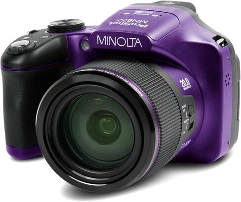 MINOLTA MN67Z 20 MP / 1080P FHD Bridge Digital Camera w/67x Optical Zoom (Red) Bundle with 32GB Memory Card + Camara Bag + Cleaning Kit + Vlogging Tripod + Accessories in Saudi Arabia