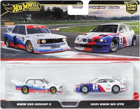Hot Wheels® Premium Car Culture 2-Pack 1:64 Scale Vehicles, Unique Combinations, Real Riders™ Tires, Metal/Metal™ Chassis, Toy for Collectors, JBK99 in Saudi Arabia