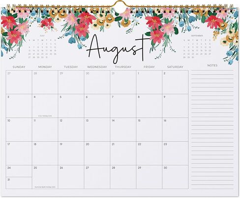 2025-2026 Calendar, Jokotha Wall Calendar 2025, Calendar Runs From Jul 2025 - Dec 2026, 15" x 12", Twin-Wire Binding, Hanging Hook, Floral Design in Saudi Arabia