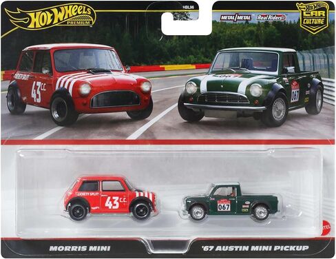 Hot Wheels® Premium Car Culture 2-Pack 1:64 Scale Vehicles, Unique Combinations, Real Riders™ Tires, Metal/Metal™ Chassis, Toy for Collectors, JBK99 in Saudi Arabia