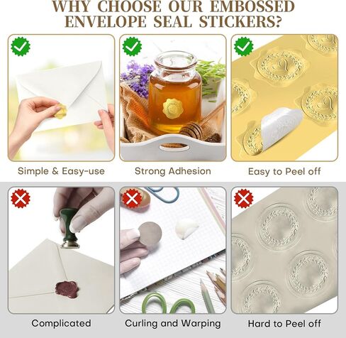 300 Pcs Embossed Gold Foil Stickers with Heart and Garland Pattern for Sealing Awards Embossing Certificates and Envelopes Sticker Seals in Saudi Arabia