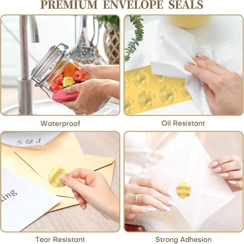 300 Pcs Embossed Gold Foil Stickers with Heart and Garland Pattern for Sealing Awards Embossing Certificates and Envelopes Sticker Seals in Saudi Arabia