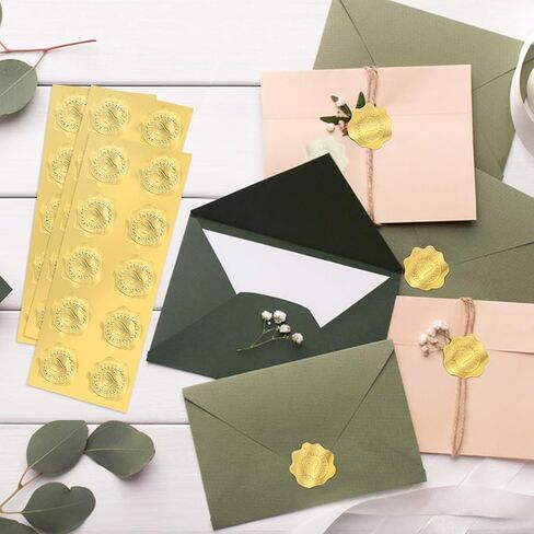 300 Pcs Embossed Gold Foil Stickers with Heart and Garland Pattern for Sealing Awards Embossing Certificates and Envelopes Sticker Seals in Saudi Arabia