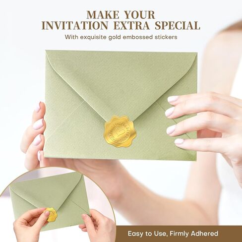 300 Pcs Embossed Gold Foil Stickers with Heart and Garland Pattern for Sealing Awards Embossing Certificates and Envelopes Sticker Seals in Saudi Arabia