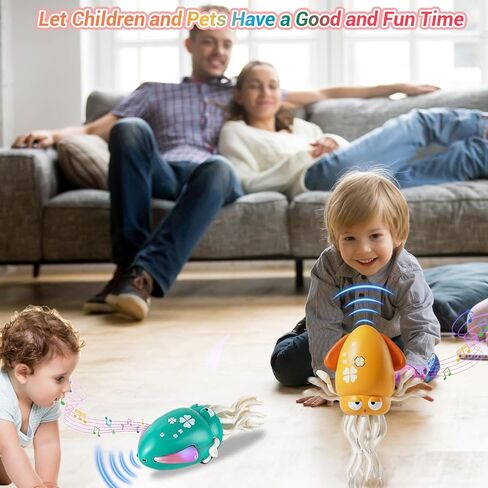 Electric Dancing Octopus Toy, Crawling Musical Toys for Toddlers 3-6 with Automatic Obstacle Avoidance, Baby Light Up Toys for 3 4 5 6 Year Old Boys Girls, Funny Birthday Gifts for Kids (Yellow) in Saudi Arabia