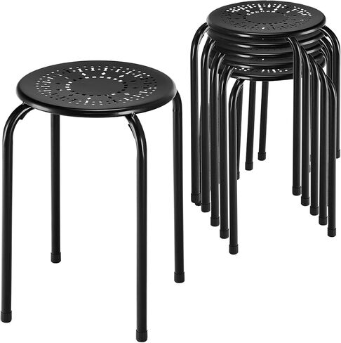 Giantex Stackable Stools Set of 6, No Assembly 17.5" Height Stacking School Chairs for Kids Adults, Portable Metal Nesting Stools, Flexible Seating for Classroom Middle School, Office, Small Space in Saudi Arabia