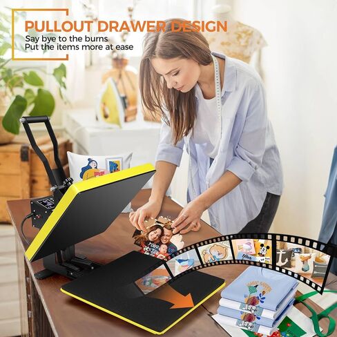 Akeydiy 15x15 Heat Press ، قميص رقمي اضغط على تسخين سريعًا وحتى ، Pro Propen Heat Press Lower Platen Slide Out Heat Transe Sublimation Heat Press Machine for tshirts ، وسادة ، وسادة ، وحقيبة ، وأرجواني in Kuwait