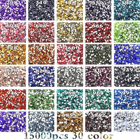 15000 Pieces 30 Color 5D Shiny Resin Diamond Art Painting Beads, Rhinestones Accessories for Crafting, Round Beads Art Replacement for DIY Craft Diamond Art Painting Accessories in Kuwait