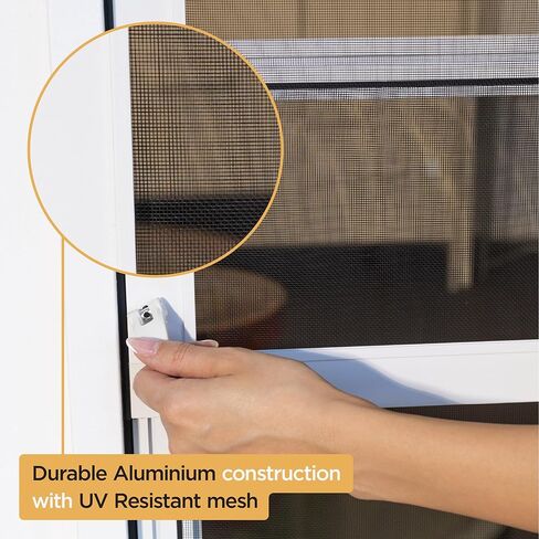 V2 Patio Pet Door Screen Insert Panel for Sliding Doors, Fits Door Track Min Ht 62.99" to Max Ht 84.25",UV Resistant Mesh, Locking Magnetic Dog Door, Easy Install and Removal, Large, White in Kuwait