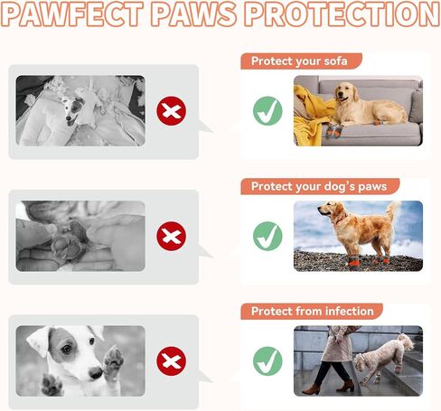 Dog Booties,Waterproof Dog Shoes for Large Medium Small Dogs,Suitable for Summer Hot Pavement,Adjustable Non-Slip Rubber Paw Protector (Orange, #8 (Width 3.0 inch) for 74-91 lbs) in Kuwait