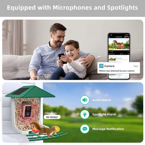 وحدة تغذية الطيور الذكية KURAIN® مع الكاميرا ، و WIFI 2.4G/5G ، وتغذية الطيور فيديو 2.5K مع لوحة شمسية ، والتعريف ، والمنظر المباشر ، والتقاط فيديو الطيور ، وتنبيهات وصول فورية ، هدية مثالية ليوم الأب in Saudi Arabia
