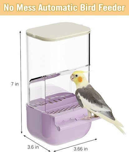 BNOSDM Automatic Bird Feeder No Mess Bird Cage Feeders Parrot Cage Accessories Transparent Seed Food Container with Perch for Finches, Parakeets, Budgies, Lovebirds, Cockatoos, Canaries (Green) in Saudi Arabia