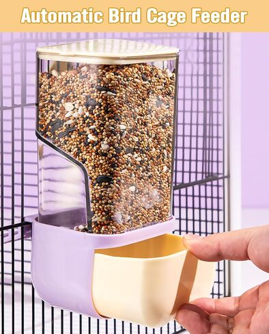 BNOSDM Automatic Bird Feeder No Mess Bird Cage Feeders Parrot Cage Accessories Transparent Seed Food Container with Perch for Finches, Parakeets, Budgies, Lovebirds, Cockatoos, Canaries (Green) in Saudi Arabia