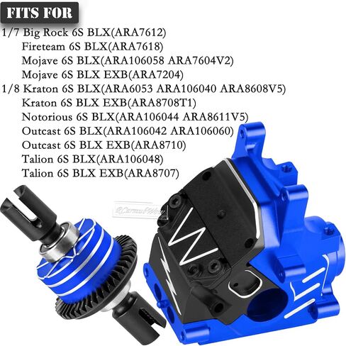 RC F/R علبة التروس العلبة Diff 43T و 10T ترقيات تروس الإدخال لـ 1/8 Kraton/Outcast/Talion 6S BLX EXB ، 6S BLX ، 1/7 MOJAVE 6S BLX EXB ، BIGROCK/FIRETEAM 6S BLX ، TITANIUM in Kuwait