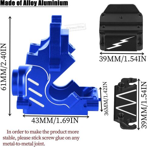 RC F/R علبة التروس العلبة Diff 43T و 10T ترقيات تروس الإدخال لـ 1/8 Kraton/Outcast/Talion 6S BLX EXB ، 6S BLX ، 1/7 MOJAVE 6S BLX EXB ، BIGROCK/FIRETEAM 6S BLX ، TITANIUM in Kuwait