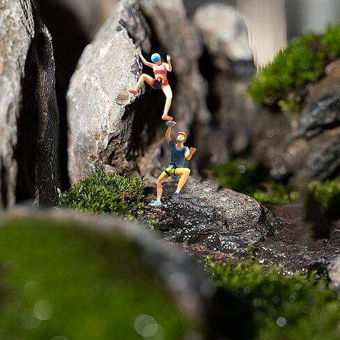 Milageto 1/87 أرقام تسلق الصخور مجموعات المناظر الطبيعية الدقيقة Dioramas Desktop Resin Resin People Model Miniature Decor in Kuwait