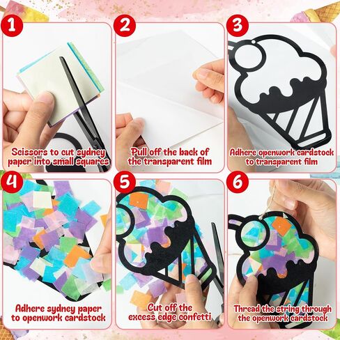 CJIANGPO 24 مجموعات الاستقلال يوم SUNCATRER ورقة الحرف اليدوية ، DIY تأثير الزجاج الملون نافذة زخرفة الأنسجة ورقة الفنون in Kuwait