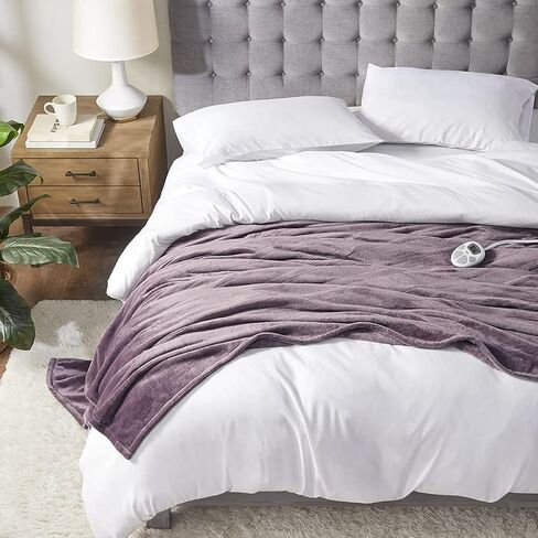 Serta Luxuriously Soft Plush Electric Blanket Fast Heating Cozy Cover, Safety Auto Shut Off Timer, Low EMF, Multi Heat Setting, ETL Certified, Machine Washable, Dark Teal Throw (50 in x 60 in) in Kuwait