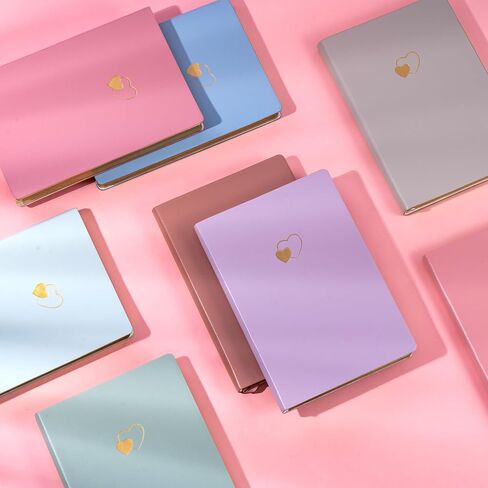 CAGIE Lined Journal Notebook for Women and Girls 256 Pages Cute Diary with Heart-Shaped Leather Journals for Writing A5 Soft Cover Notebooks for Work School (02 Purple, A5) in Kuwait