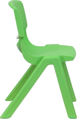 Emma + Oliver 4 Pack Green Plastic Stack School Chair مع ارتفاع مقعد 12 بوصة - كرسي الأطفال in Kuwait