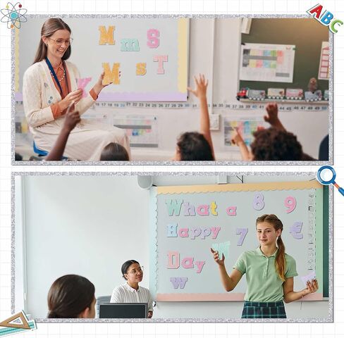 134 Pcs 5 Inch Bulletin Board Letters for Classroom Alphabet Numbers Combo Set Cutouts Letter for Bulletin Board Display Chalkboard School Decor (Boho Pastel) in Saudi Arabia