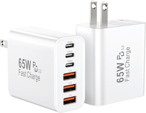 40W USB C Wall Charger Block,4 Port Type C Charger Fast Charging Brick Dual Pd & QC Fast Charger Cube Wall Plug Power Adapter for iPhone 15/14/13/12/11/Pro Max/XS/XR,iPad,Samsung,Pixel,2Pack in Saudi Arabia