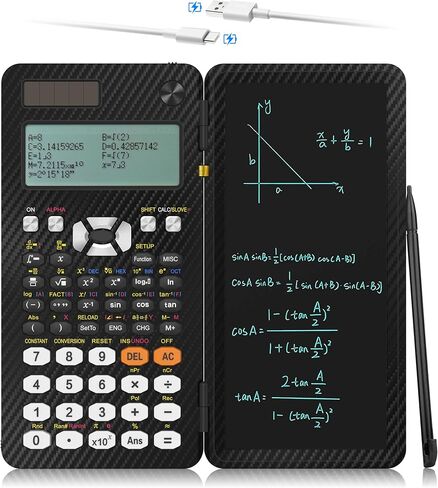 Solar Scientific Calculators，Scientific Calculator with Notepad, Large 10-Digit Display Screen, Solar and Battery Power, Ideal for Basic Math, Perfect School Supplies for Students（White） in Saudi Arabia