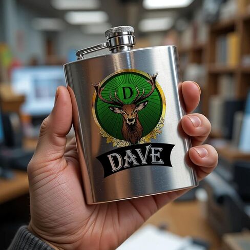 Custom Meister 8oz Hip Flask Set, Personalized Deer Hip Flask with 2pcs Custom Shot Cups, Stainless Steel Hip Flask Set, Birthday Gift, Gift for Dad, Father's Day Gift, Groomsmen Gift in Saudi Arabia