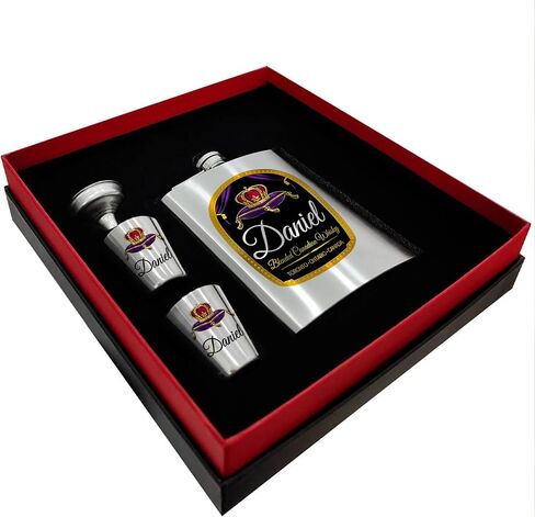 مجموعة قارورة HIP Royal Royal 8oz ، قارورة الورك الشخصية التاج مع كؤوس مخصصة 2pcs ، مجموعة قارورة الفولاذ المقاوم للصدأ ، هدية عيد ميلاد ، هدية لأبي ، هدية عيد الأب ، هدية العريس in Saudi Arabia