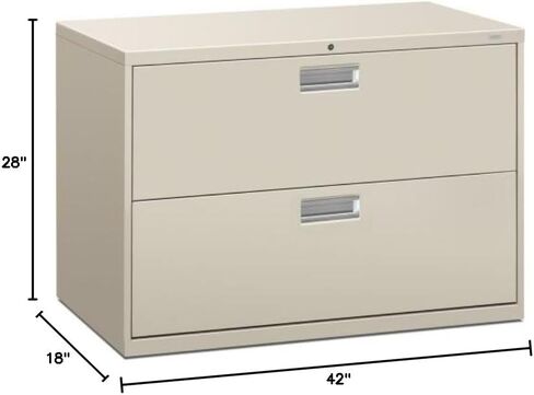 Hon 2-Drawer Filing Cabinet-600 Series Series Lawnal Or Legal Cabinet ، 42W by 19-1/4D ، Black (H692) in Saudi Arabia