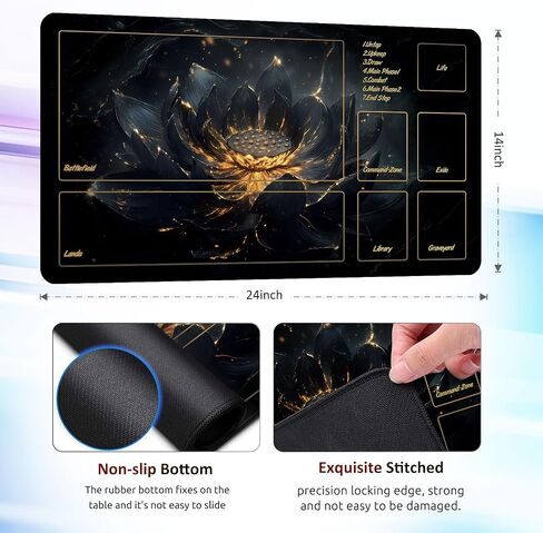 MTG Mat TCG DND Playmat with Storage Bag & 7 Dice | Waterproof Non-Slip Surface | Premium Edge-Locking Design | Play Mat with Zones for Magic Playmat Gaming Mat (Monster) in Saudi Arabia