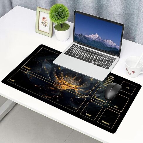 MTG Mat TCG DND Playmat with Storage Bag & 7 Dice | Waterproof Non-Slip Surface | Premium Edge-Locking Design | Play Mat with Zones for Magic Playmat Gaming Mat (Monster) in Saudi Arabia