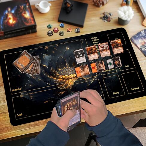 MTG Mat TCG DND Playmat with Storage Bag & 7 Dice | Waterproof Non-Slip Surface | Premium Edge-Locking Design | Play Mat with Zones for Magic Playmat Gaming Mat (Monster) in Saudi Arabia