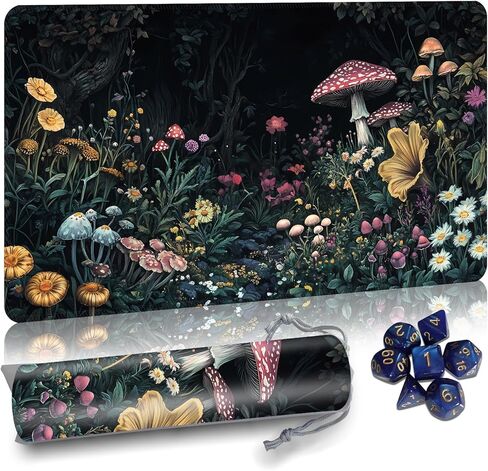 MTG Mat TCG DND Playmat with Storage Bag & 7 Dice | Waterproof Non-Slip Surface | Premium Edge-Locking Design | Play Mat with Zones for Magic Playmat Gaming Mat (Monster) in Saudi Arabia