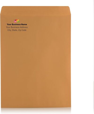 AIMOH 50 9 × 12 مغلفات كتالوج ختم ذاتي مطبوعة مخصصة- مخصصة للشعار والعنوان/العناوين المطبوعة- 28 رطل- Kraft ، سريعة سريعة قوية ، 9x12 بوصة ، 50 عدد (7-38300-50) in Kuwait