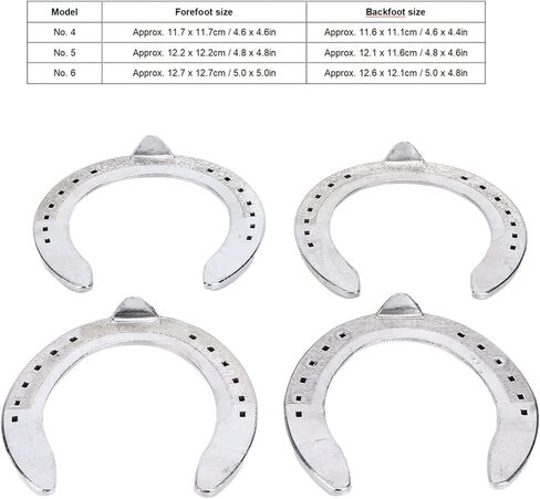 4Pcs Horseshoe Kit, Aluminum Alloy Horse Shoes, Horse Riding Accessory for Horse Racing Racecourse (Type 5(8.3 X 8.3 X 3.5in)) in Saudi Arabia