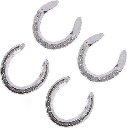 4Pcs Horseshoe Kit, Aluminum Alloy Horse Shoes, Horse Riding Accessory for Horse Racing Racecourse (Type 5(8.3 X 8.3 X 3.5in)) in Saudi Arabia