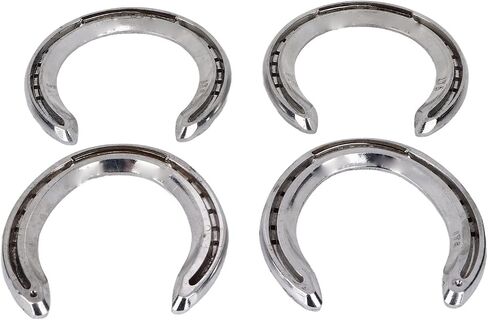 4Pcs Horseshoe Kit, Aluminum Alloy Horse Shoes, Horse Riding Accessory for Horse Racing Racecourse (Type 5(8.3 X 8.3 X 3.5in)) in Saudi Arabia
