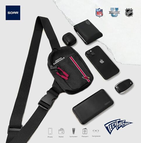 SOAR Unisex Crossbody Tech Adjustable Strap Travel Backpack Officially Licensed NFL, Mini Sling Bag in Saudi Arabia