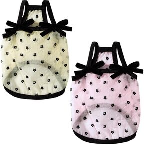 Cute Bow Decoration Dog Dress for Small Medium Dogs Summer Flower Printing Pet Skirt Soft Breathable Puppy Outfits