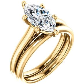 10K Solid Gold Handmade Engagement Rings 1-3CT Marquise Cut Moissanite Diamond Solitaire Wedding/Bridal Rings Set for Women/Her Propose Ring