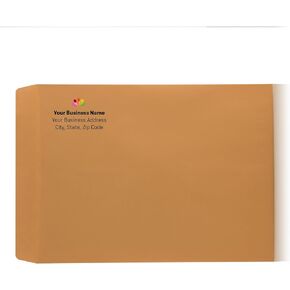 Aimoh 50 9 x 12 Custom Printed Self Seal Catalog Envelopes - Personalized with Logo and Address/Return Address Imprinted- 28lb - Kraft, Ultra Strong Quick-Seal, 9x12 inch, 50 Count (7-38300-50)