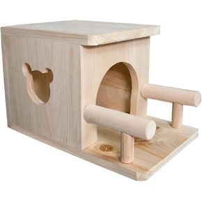 Chinchilla House Degu House Small Animal Hideout Natural Wooden No Paint Wooden peg Safe Durable Teeth Grinding