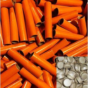 (12) 1" x 6" x 1/8" Orange Tube with 24 Paper caps