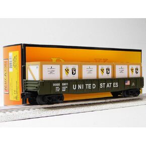 MTH RALKKING US ARMY GONDOLA CAR W/CRATES O GAUGE 30-72250